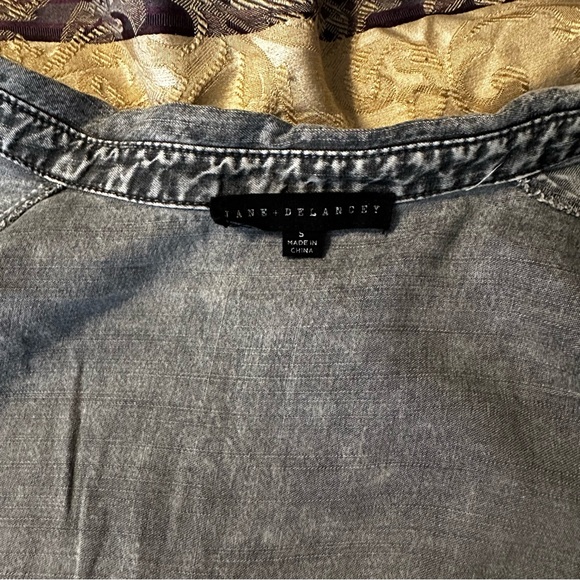 Distressed Gray Long Sleeve Button Down - Picture 5 of 6